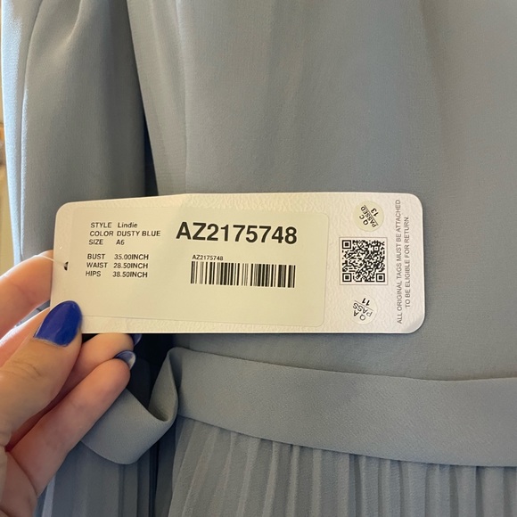 Azazie Lindie Dress in Dusty Blue - Picture 3 of 4